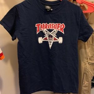 ZUMIEZ THRASHER SHIRT NAVY BLUE SIZE S